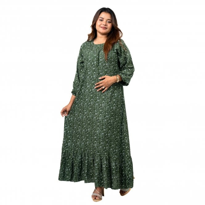 Linen Printed Long Dress – ML 15089