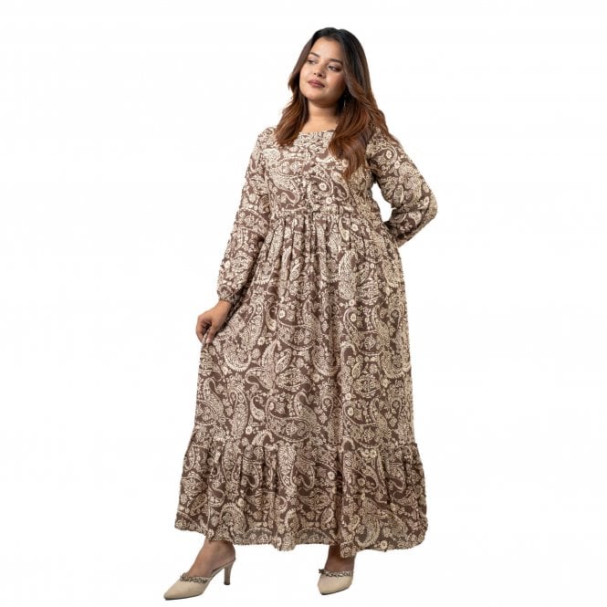 Linen Printed Long Dress – ML 15095