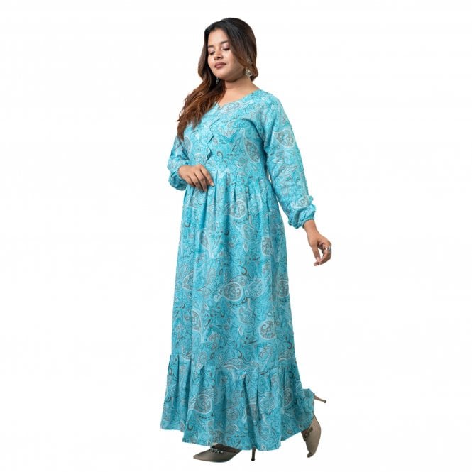 Linen Printed Long Dress – ML 15100
