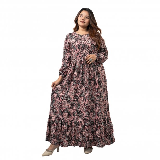 Linen Printed Long Dress – ML 15103