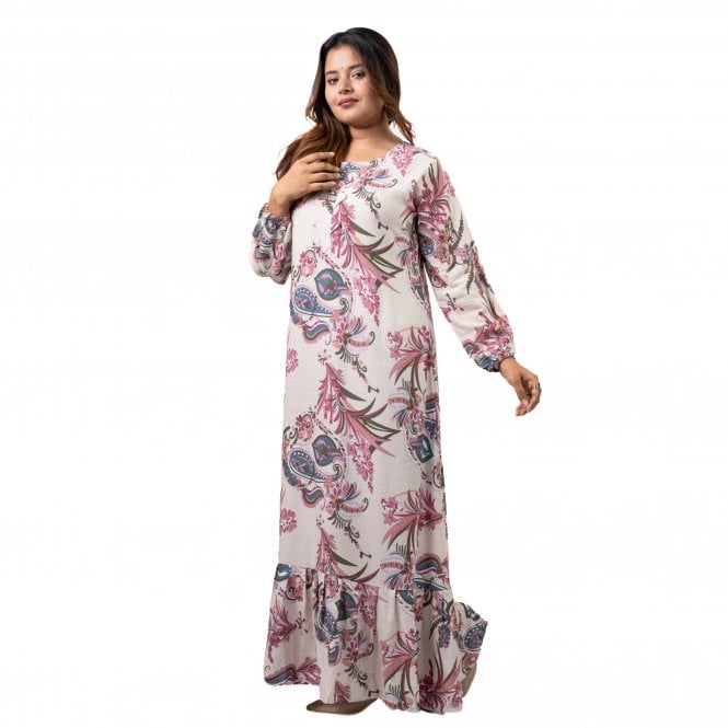 Linen Printed Long Dress – ML 15111