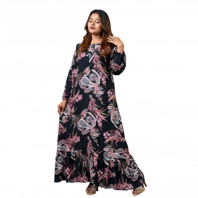 Linen Printed Long Dress – ML 15112