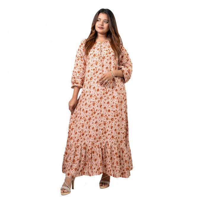 Linen Printed Long Dress – ML 15113