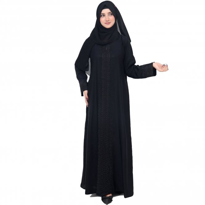 Luxury Embroidered & Stone Work Abaya – ML 33012