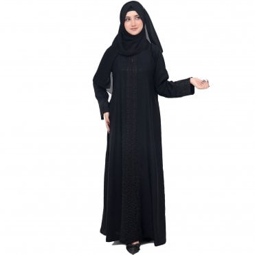 Luxury Embroidered & Stone Work Abaya – ML 33012