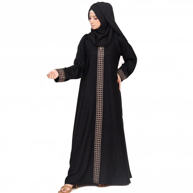 Luxury Embroidered & Stone Work Abaya – ML 33032