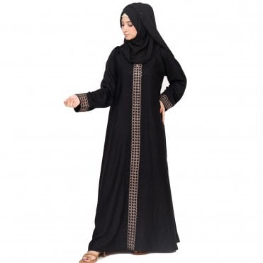 Luxury Embroidered & Stone Work Abaya – ML 33032