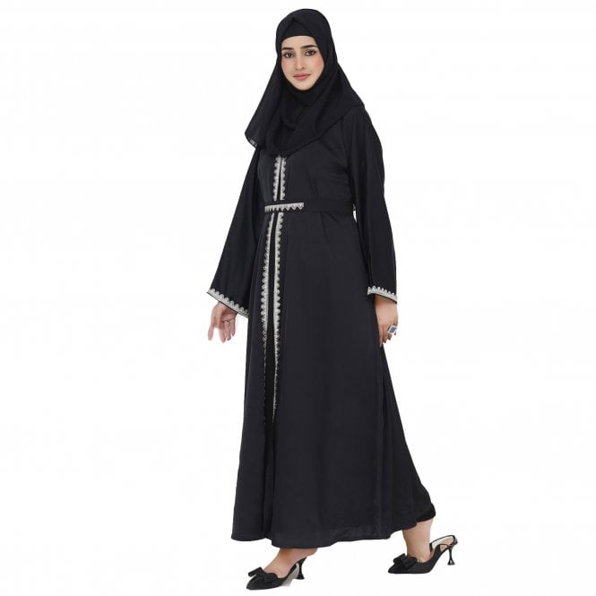 Luxury Lace-Trimmed Abaya – ML 33010