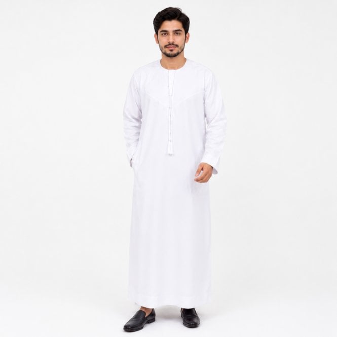 ML 5261 – Classic Matte Cotton Thobe with Tassel for Men (Father & Son)