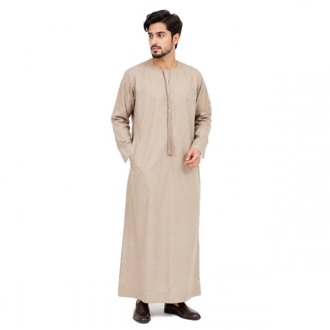 ML 5263 – Classic Matte Cotton Thobe with Tassel for Men (Father & Son)