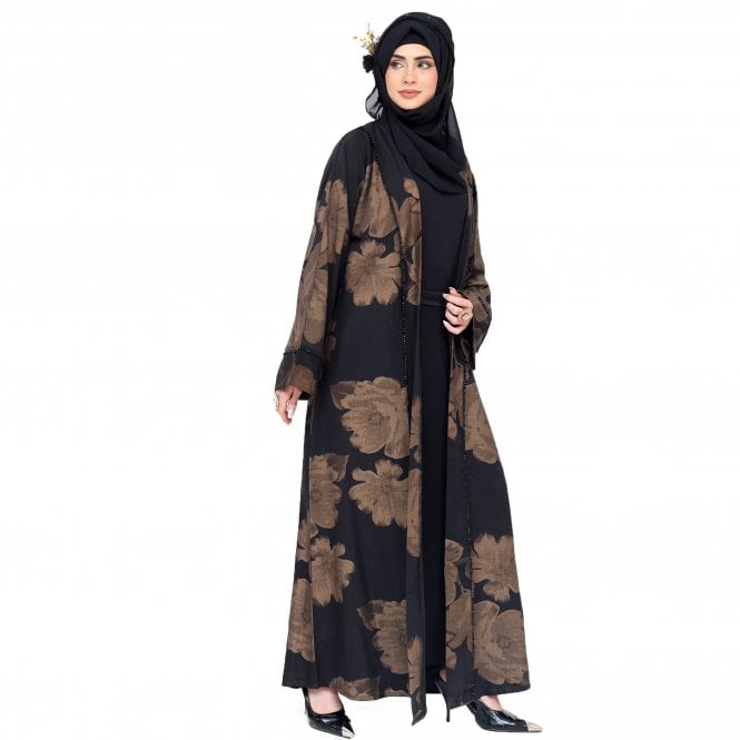 Premium Printed Jacquard Foil Abaya ML 32934
