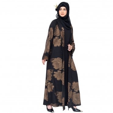 Premium Printed Jacquard Foil Abaya ML 32934
