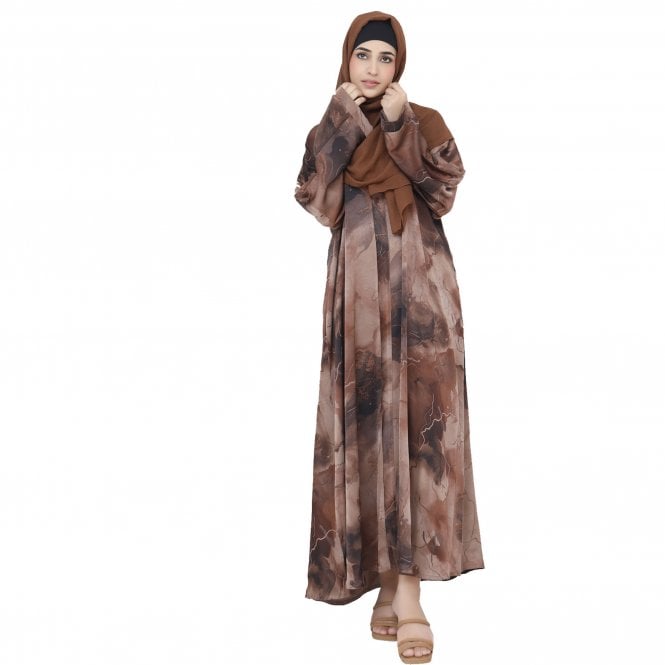 Printed digital Foil Abaya ML 33003