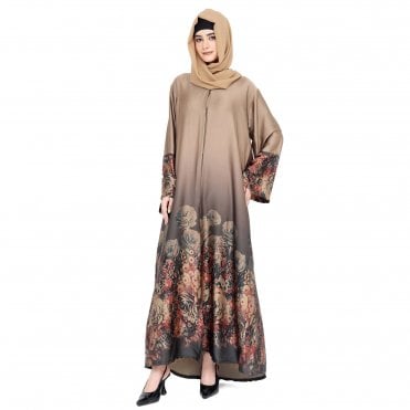 Printed digital Foil jacket Abaya ML 32966