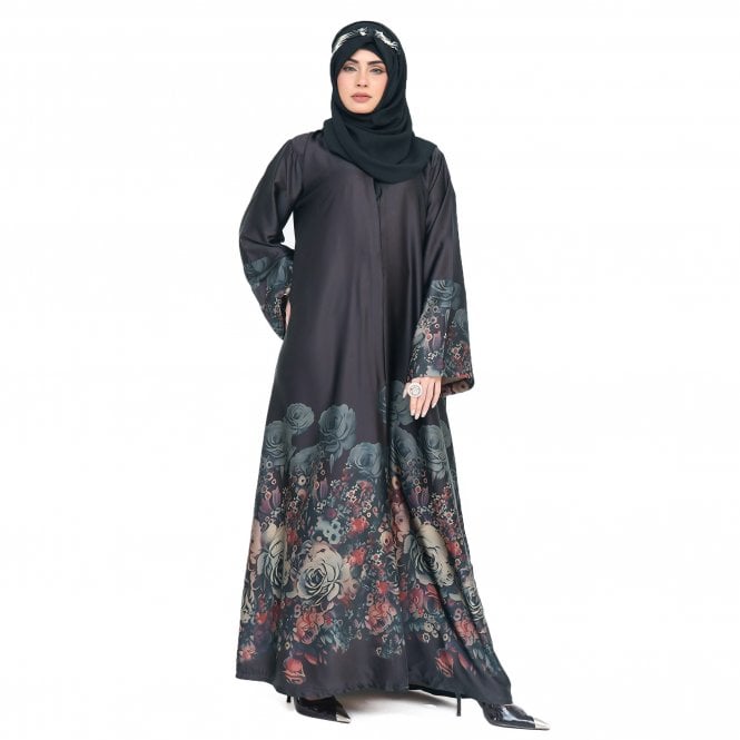 Printed digital Foil jacket Abaya ML 32967