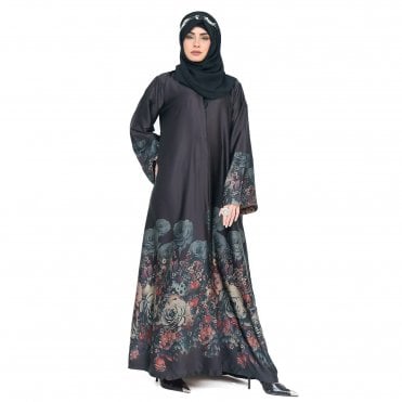 Printed digital Foil jacket  Abaya ML 32967