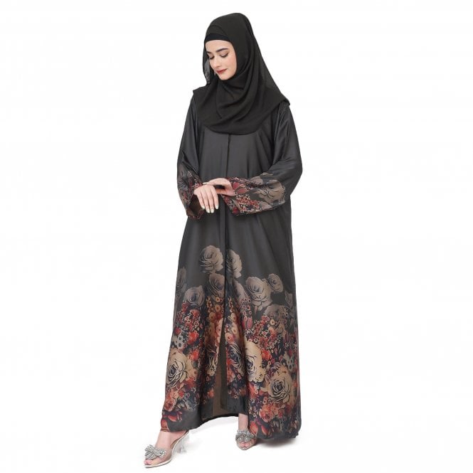 Printed digital Foil jacket Abaya ML 32968