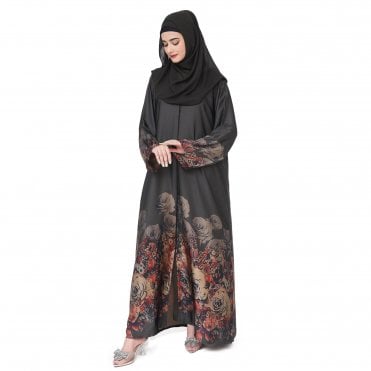 Printed digital Foil jacket Abaya ML 32968