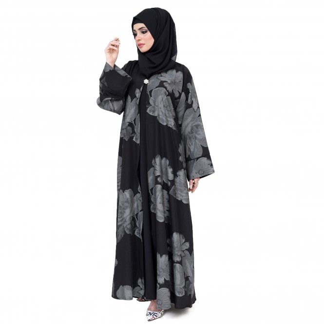 Printed Jacquard Foil Abaya ML 32931