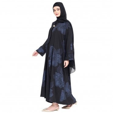 Printed Jacquard Foil Abaya ML 32932