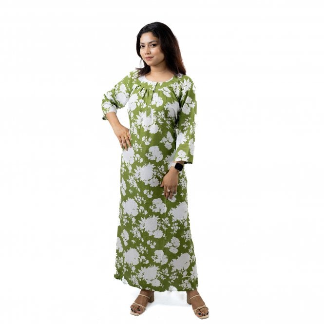 Printed Linen Nightie - ML 82113