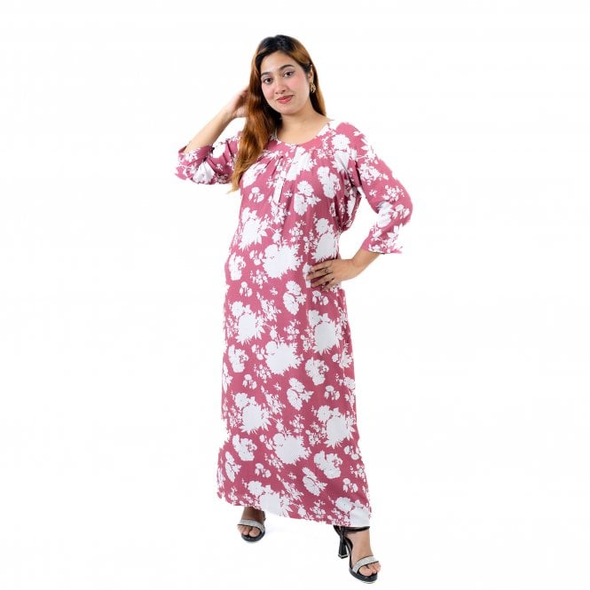 Printed Linen Nightie - ML 82114