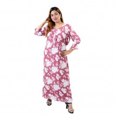 Printed Linen Nightie - ML 82114