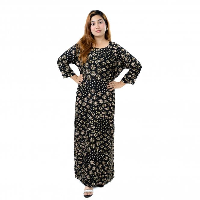 Printed Linen Nightie - ML 82115