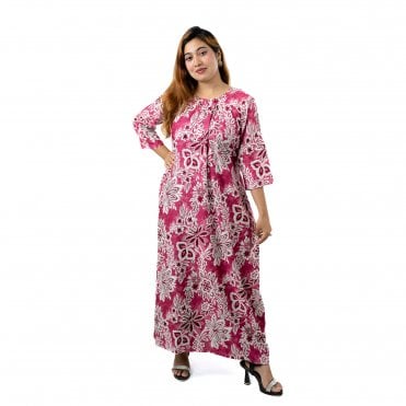 Printed Linen Nightie - ML 82116