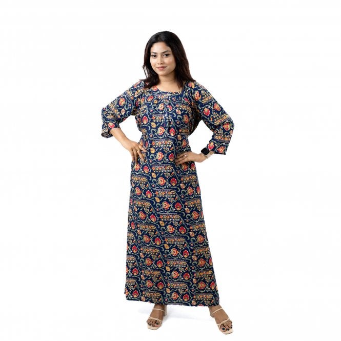 Printed Linen Nightie - ML 82117