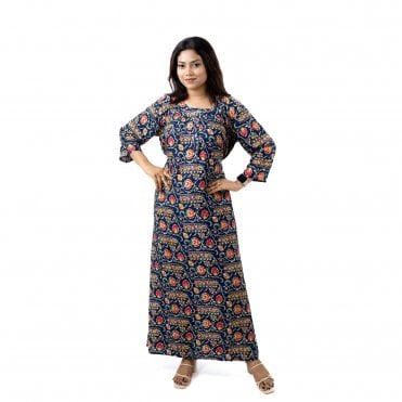 Printed Linen Nightie - ML 82117