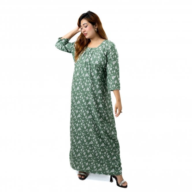 Printed Linen Nightie - ML 82118