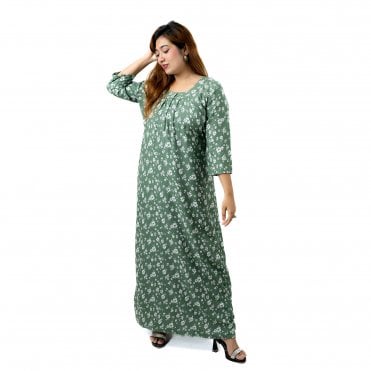 Printed Linen Nightie - ML 82118