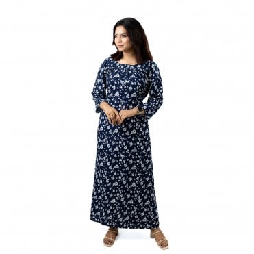 Printed Linen Nightie - ML 82119
