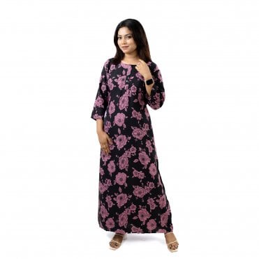 Printed Linen Nightie - ML 82120