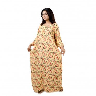 Printed Linen Nightie - ML 82122