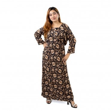 Printed Linen Nightie - ML 82124