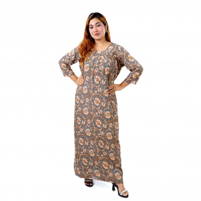 Printed Linen Nightie - ML 82125