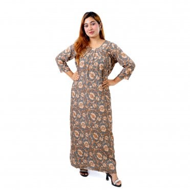 Printed Linen Nightie - ML 82125