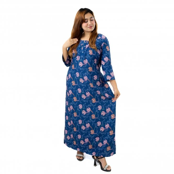 Printed Linen Nightie - ML 82126