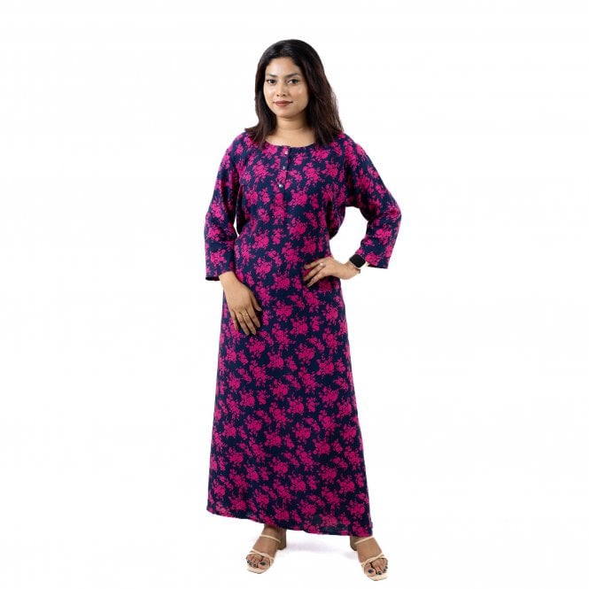 Printed Linen Nightie - ML 82127