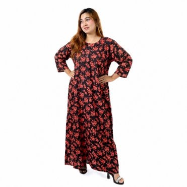 Printed Linen Nightie - ML 82128