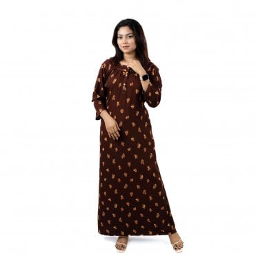 Printed Linen Nightie - ML 82129
