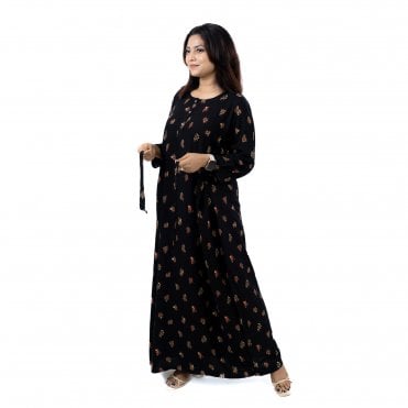 Printed Linen Nightie - ML 82130