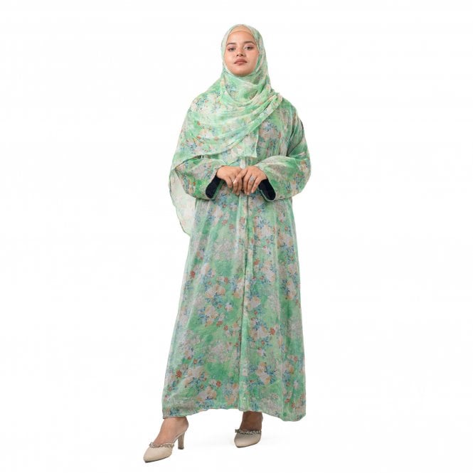 Printed Muslim Crepe Georgette Abaya - ML 32982