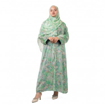 Printed Muslim Crepe Georgette Abaya - ML 32982