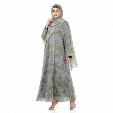 Printed Muslim Crepe Georgette Abaya - ML 32983
