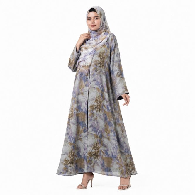Printed Muslim Crepe Georgette Abaya - ML 32984