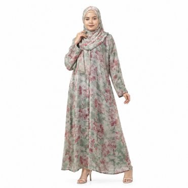 Printed Muslim Crepe Georgette Abaya - ML 32985