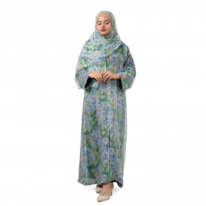 Printed Muslim Crepe Georgette Abaya - ML 32988
